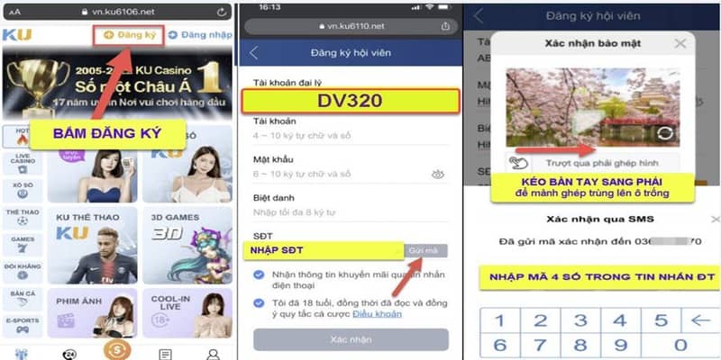Cách đăng ký tài khoản tham gia vào nhà cái Kubet77