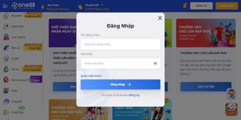 Quy trình đăng nhập vào hệ thống nhà cái